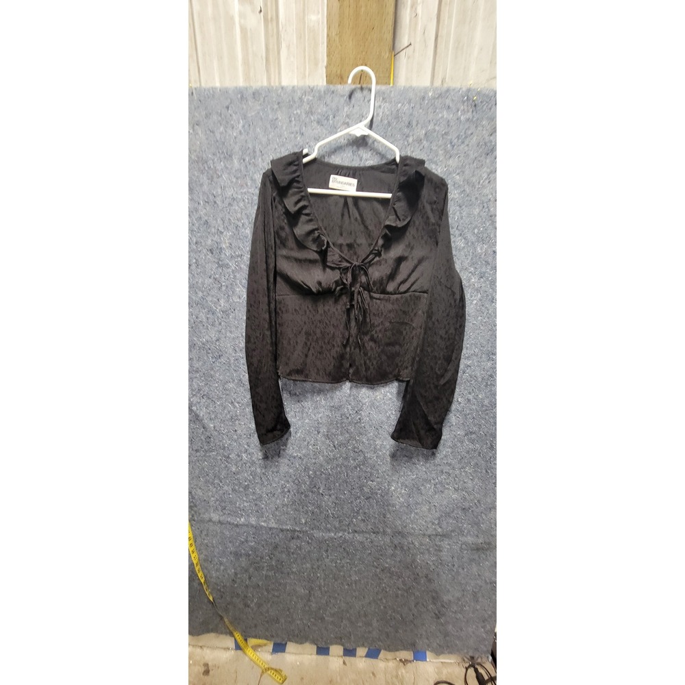 No Boundaries Women's Lace Woven Blouse Black‎  Size L (12-14)